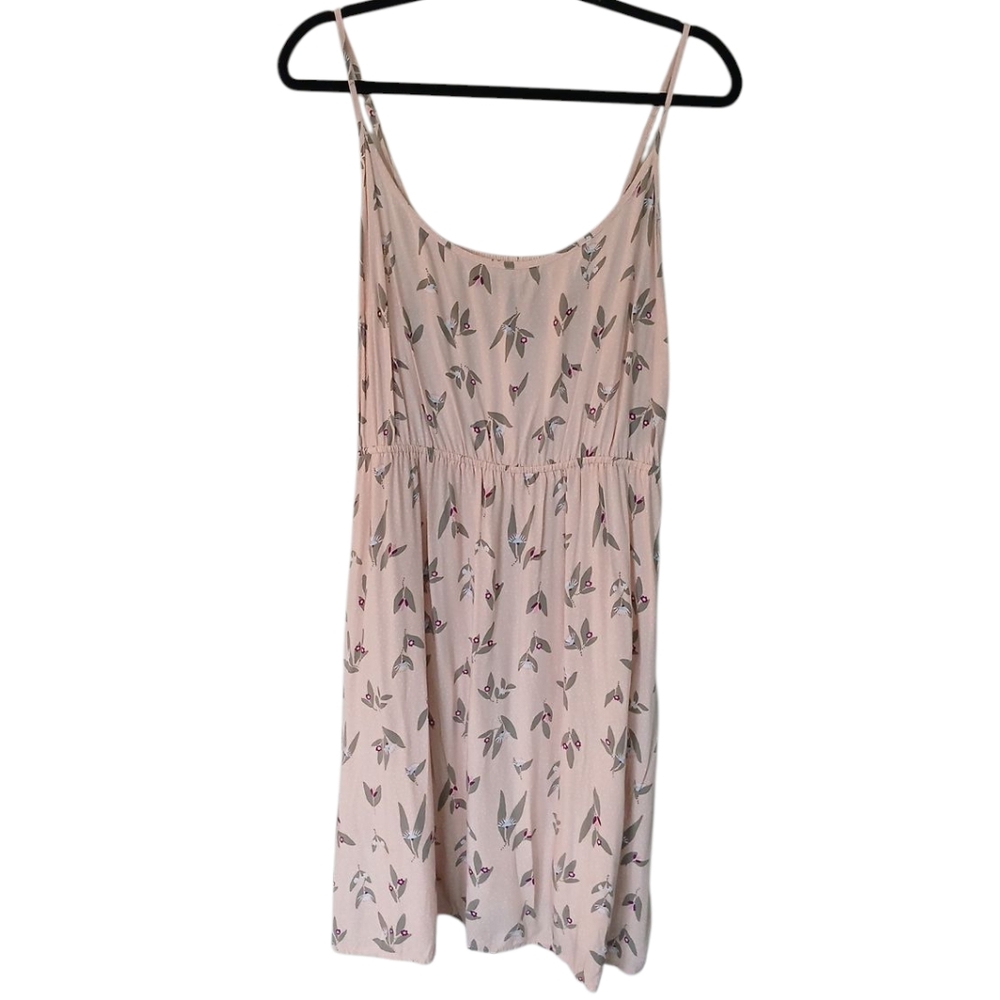 Gap Light Pink Cami Strap Printed Dress Size Extra Large